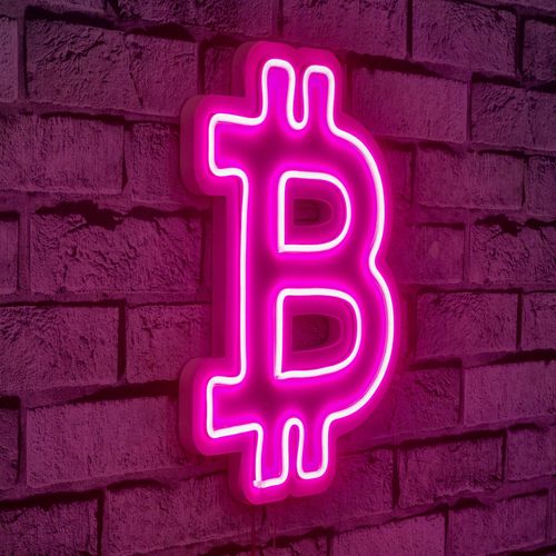 Wallity Ukrasna plastična LED rasvjeta, Bitcoin - Pink slika 10