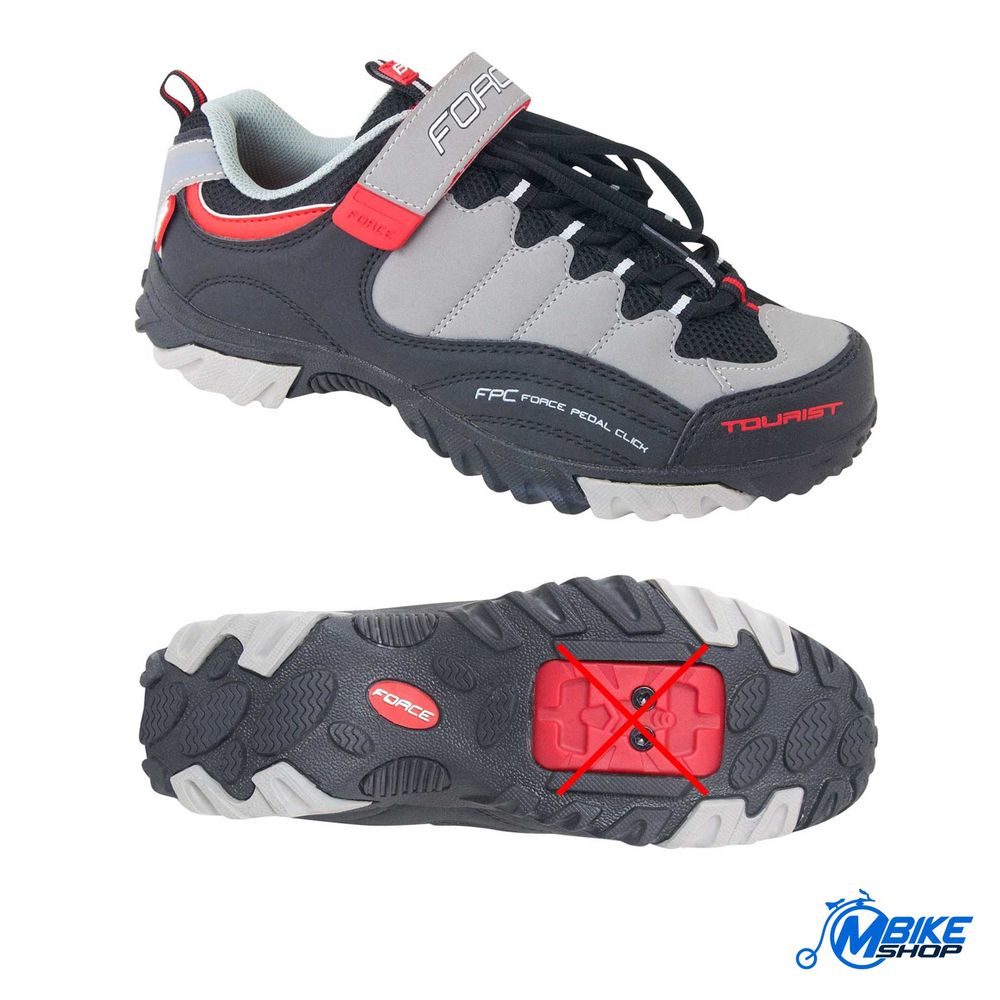 Force Cipele za biciklizam MTB Tourist Black/Grey/Red II 38 slika 5