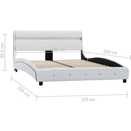 Okvir za krevet od umjetne kože LED bijeli 120 x 200 cm slika 9