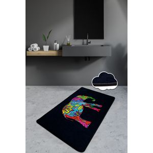 Olifant - Višebojni Kupatilski Tepih Crna (80 x 100)