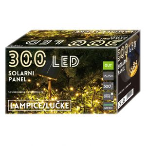 300 LED, solarni panel, 14.95 m, na baterije