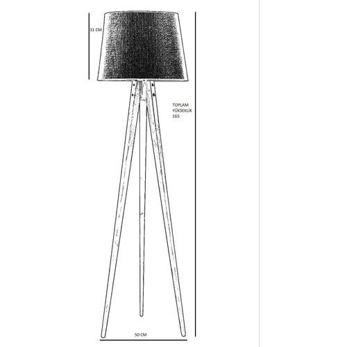 Tripod Ceviz Lambader Pramit Hasır Siyah Abajurlu Black
Walnut Floor Lamp slika 4