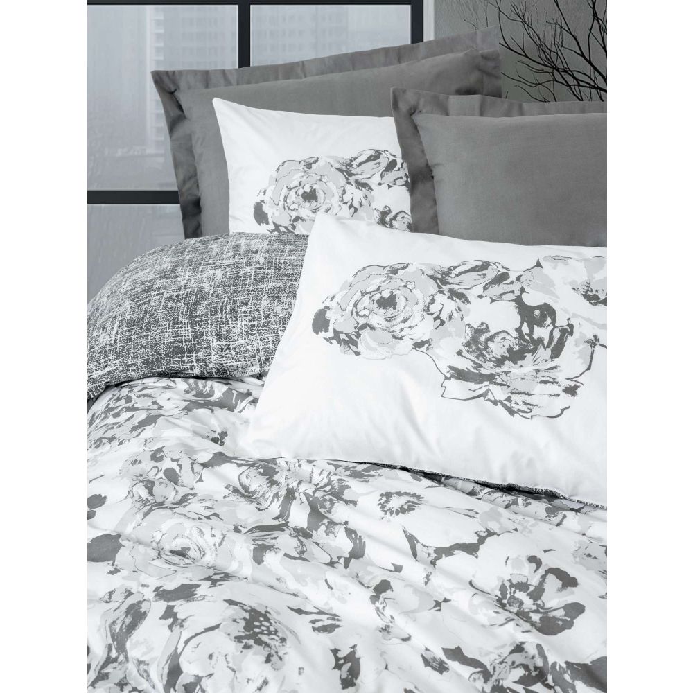 Ranforce double quilt cover set Florva, colour: anthracite slika 2