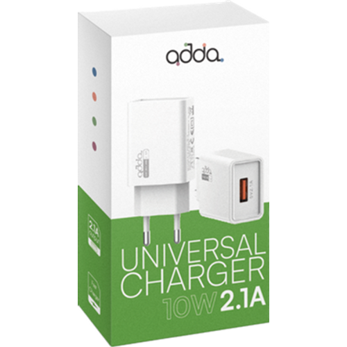 Zidni punjač ADDA CH-001-WH, Fusion Universal Charger, USB-A, 10W, 2.1A, bijeli slika 1