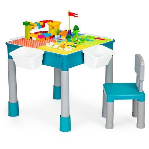 Dječji multifunkcionalni stol i stolica s kockama slika 1