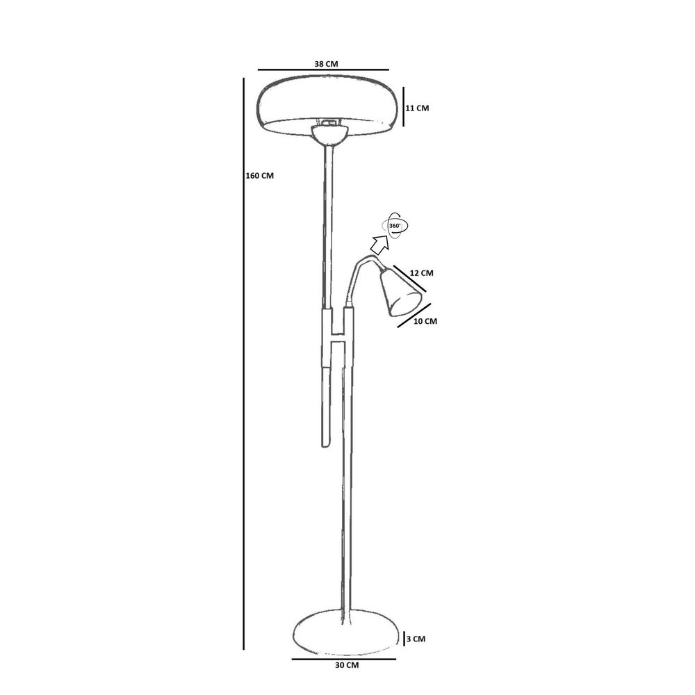 Opviq Podna lampa 817, narančasta, bijela slika 4