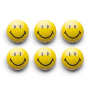 Zeller Set magneta Smiley, 6/1, Ø 3 cm, plastični