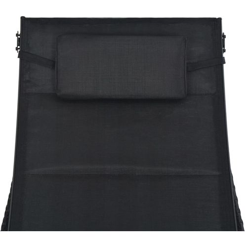 Ležaljka za sunčanje od poliratana i tekstilena crna slika 16