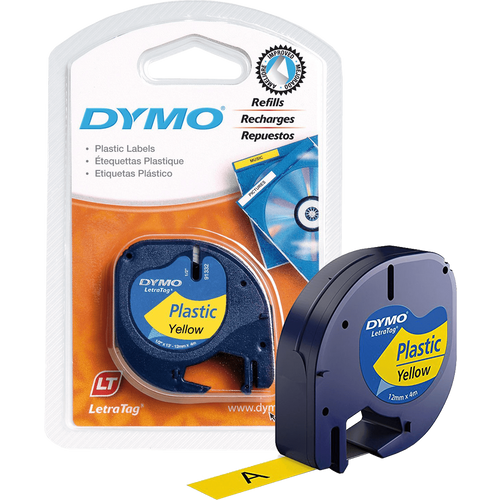 Dymo Kazeta s trakom za LetraTag,  4 met.,  12 mm, plastic žuta - S0721620 slika 1