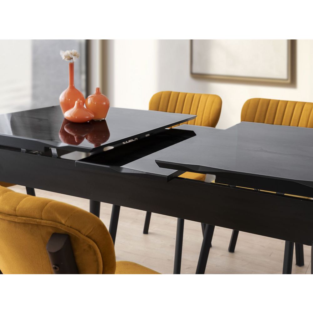 Crea - 2941 Crni Produživi Trpezarijski Sto slika 5