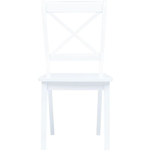 Blagovaonske stolice od masivnog drva kaučukovca 4 kom bijele slika 28