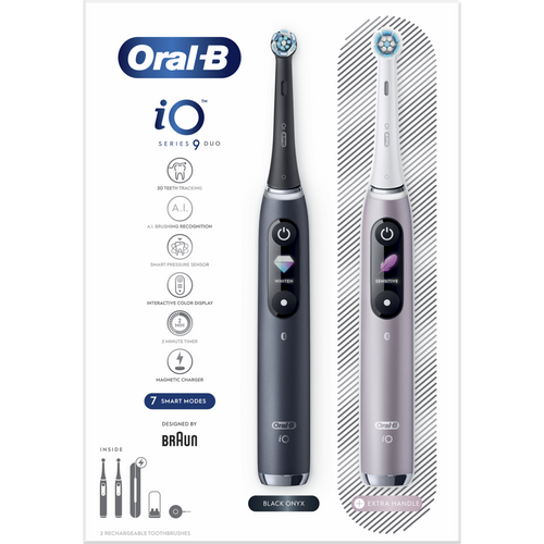 Oral-B iO9 Duo Paket 1+1, Električne četkice, Crna+Roze slika 1