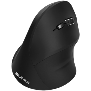 CANYON MW-16 wireless Vertical mouse, USB2.4GHz, Optical Technology, 6 number of buttons, USB 2.0, resolution: 800/1200/1600 DPI, black, size: 86*115*71mm,90g