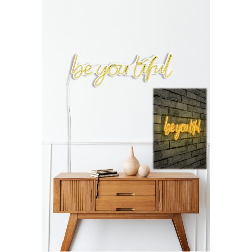 Wallity Ukrasna plastična LED rasvjeta, Be you tiful - Yellow slika 11