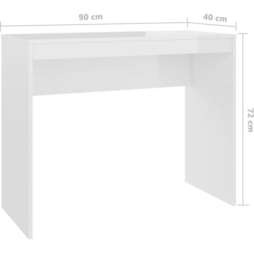 Radni stol visoki sjaj bijeli 90 x 40 x 72 cm od iverice slika 25