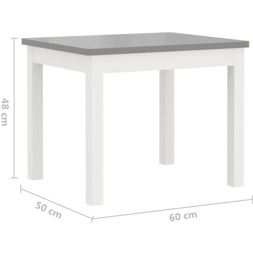 4-dijelni set dječjeg stola i stolica bijelo-sivi MDF slika 11