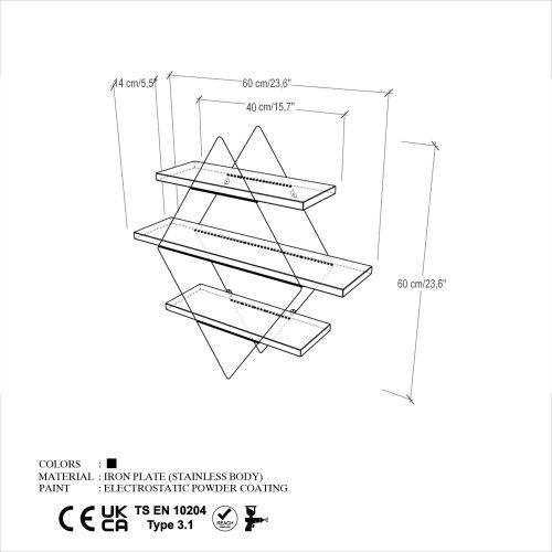 Dekoryum OakBlack Wall Shelf slika 11