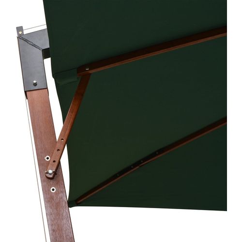 Viseći Suncobran 300x300 cm s Drvenom Šipkom Zeleni slika 28