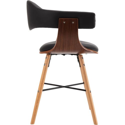 Blagovaonske stolice od umjetne kože i drva 2 kom crne slika 31