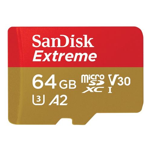 Memorijska kartica SANDISK Extreme microSDXC 64GB + SD Adapter, SDSQXAH-064G-GN6MA slika 1