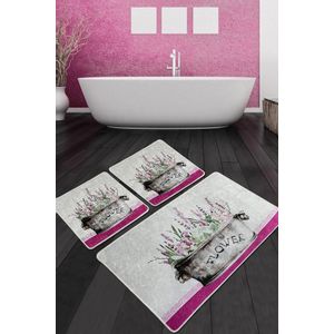 Polipra Djt Multicolor Bathmat Set (3 Pieces)