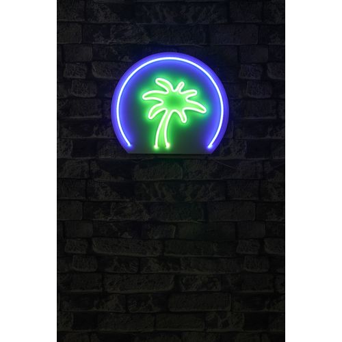 Wallity Ukrasna plastična LED rasvjeta, Palm Tree - Blue, Green slika 2