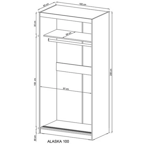 Garderobni ormar ALASKA 100 sonoma slika 4