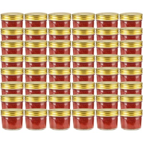 Staklenke za džem sa zlatnim poklopcima 48 kom 110 ml slika 1