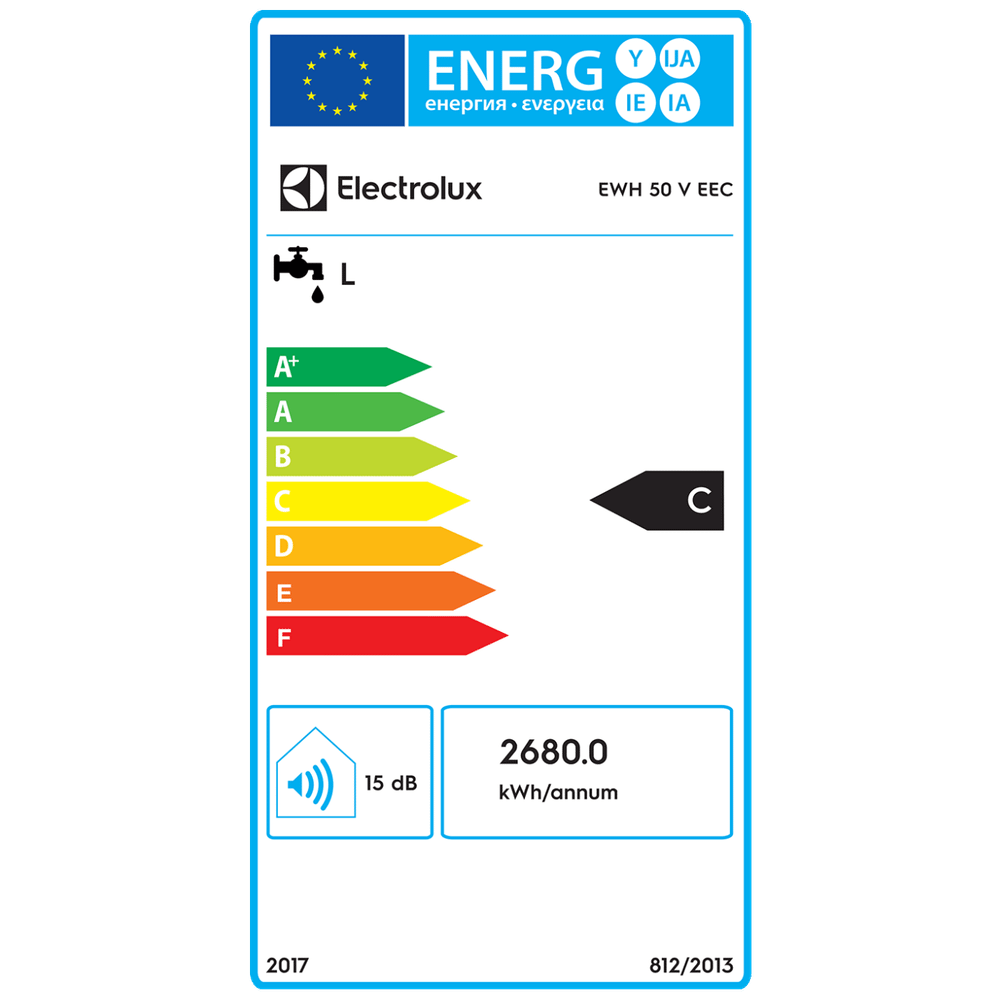 Electrolux Bojler 50 lit., Cijevni električni grijač (TEN), 2kW, IPX4 - EWH 50 V EEC slika 7