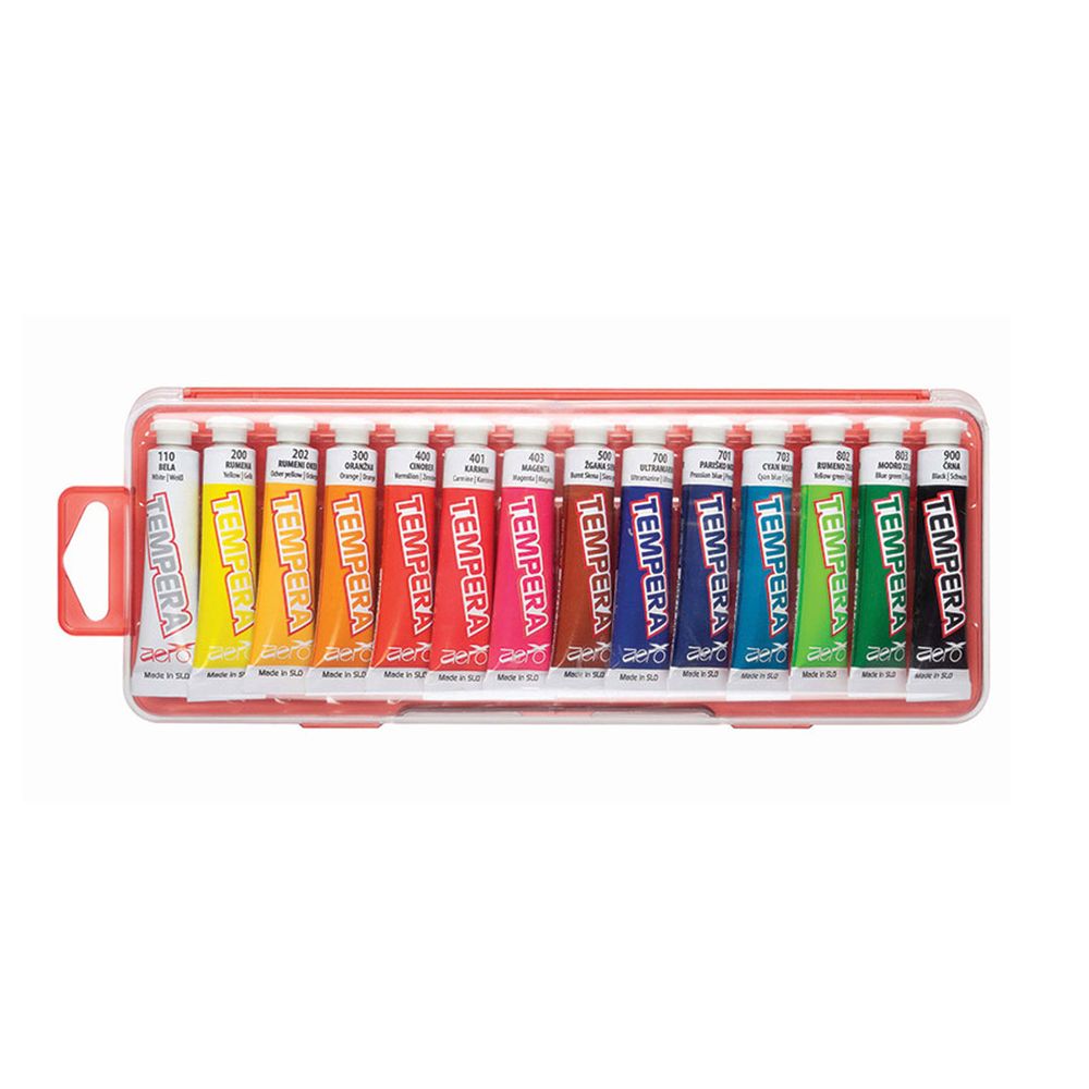 Boje tempere, 14 x 7.5 ml, pvc kutija, Aero slika 1