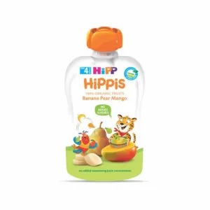 Hipp pouch banana, kruška, mango 100g 4M+