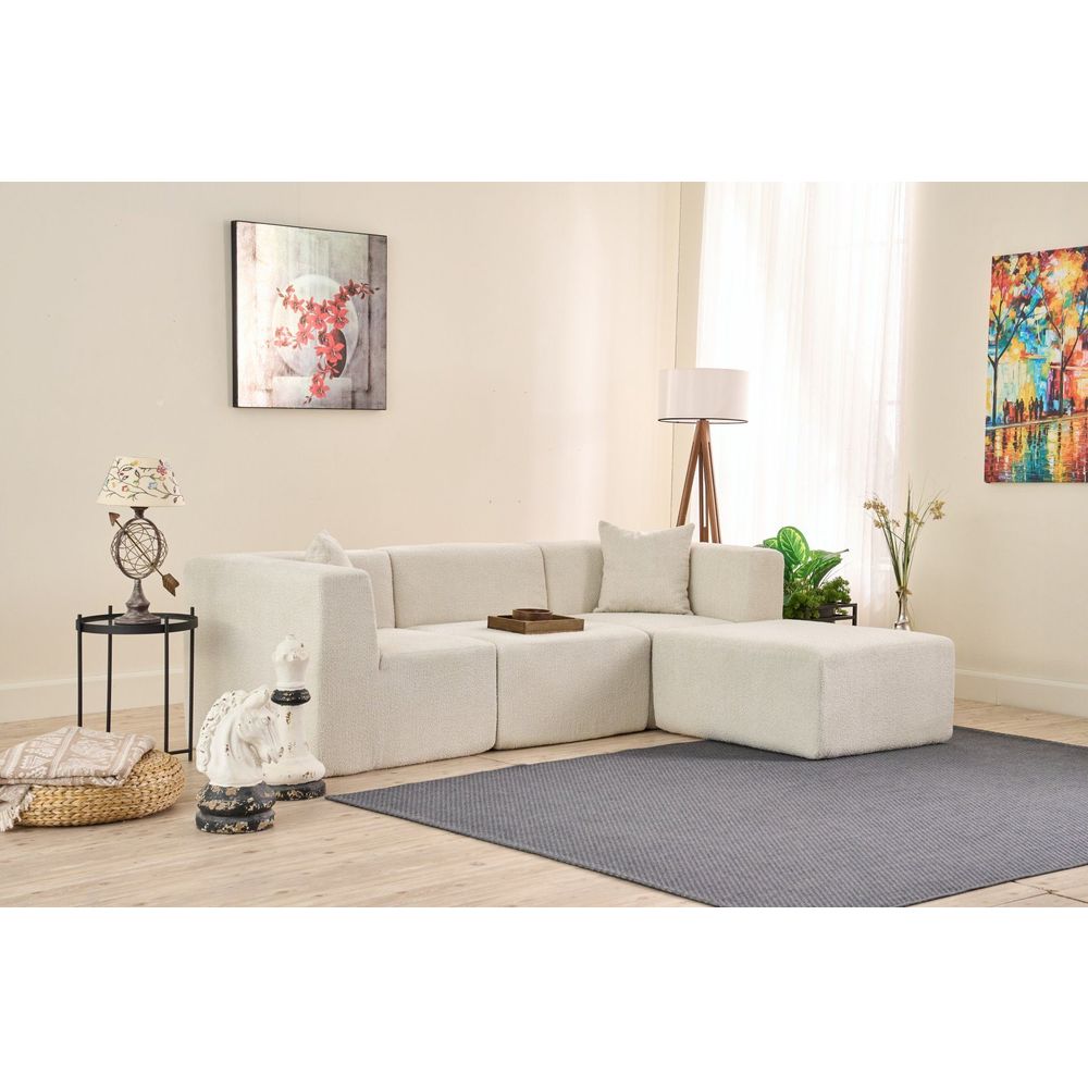 Ugaona Sofa Raks - boja: krem slika 2