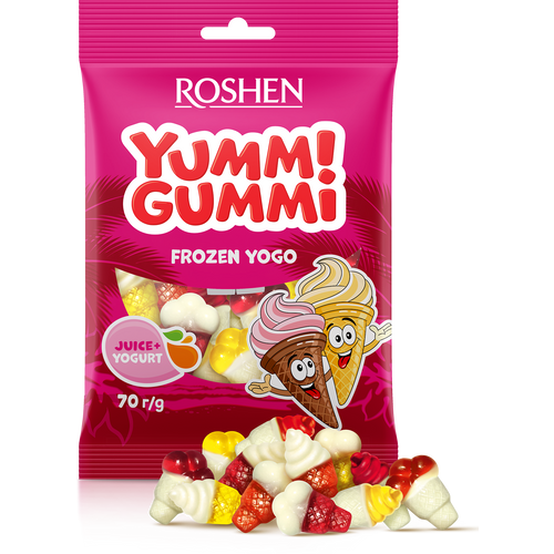 Roshen Yummi Gummi gumeni bomboni frozen yogo 70g slika 1