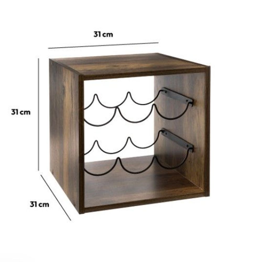 FIVE polica za vino 31x31x31cm mdf natural 173614 slika 2