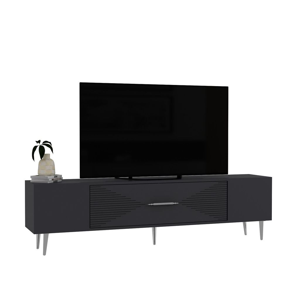 TV Stalak Dekol1 u Antracitnoj i Srebrnoj Boji slika 3