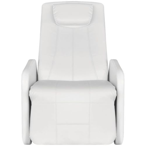 Masažna fotelja od umjetne kože bijela slika 12