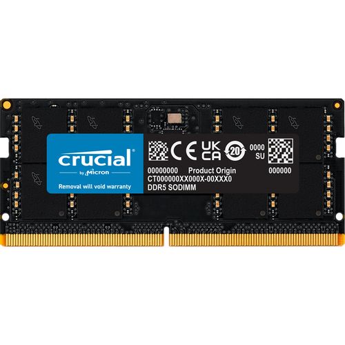 Crucial 32GB DDR5-4800 SODIMM Memorija za Laptop, PC5-38400 CL40, 1.1V slika 1