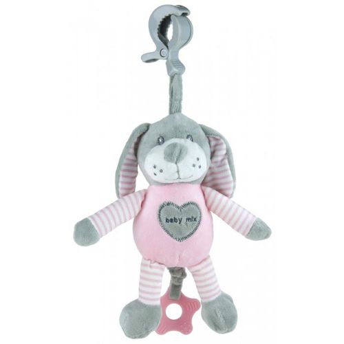 Baby Mix plišana igračka za kolica - glazbeni Pas Grey & Pink slika 1
