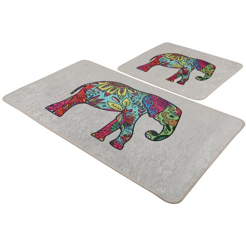 Olifant - Beige Multicolor Bathmat Set (2 Pieces) slika 2