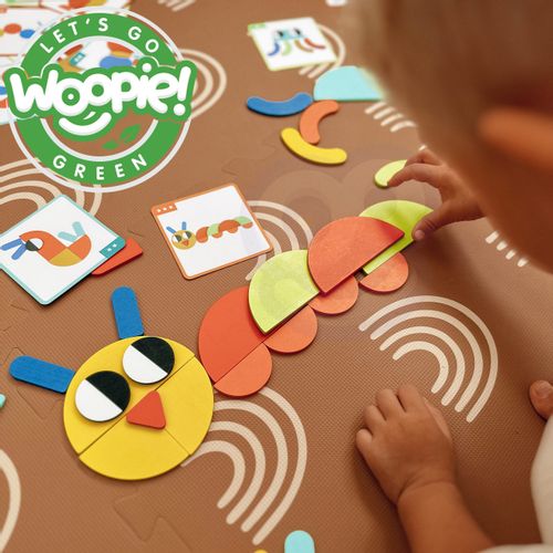 Woopie Green drvena Montessori slagalica, 40 uzoraka za preslagivanje, 55 kom. slika 6