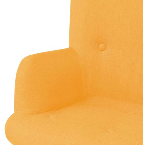 Fotelja s osloncem za noge od tkanine žuta slika 51