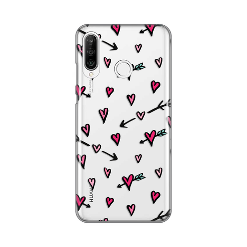 Torbica Silikonska Print Skin za Huawei P30 Lite Heart Pattern slika 1