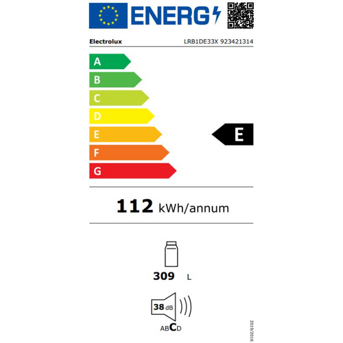 Electrolux LRB1DE33X Frižider, Širina 59.5 cm, Visina 155 cm, Siva boja slika 9