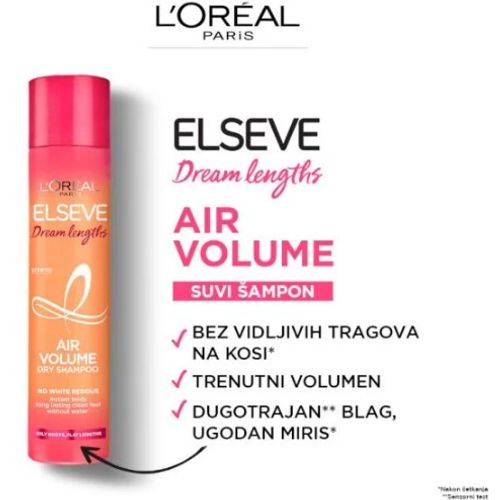 L'Oreal Paris Elseve Dream Long Air Volume Šampon za suho pranje kose 200ml slika 2