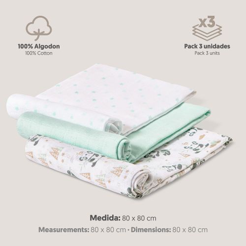 Tetra pelene Interbaby Panda Mint 80x80 - 3 kom slika 7