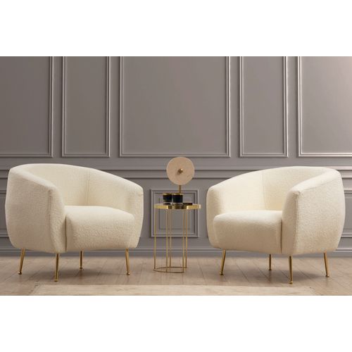 Atelier Del Sofa Fotelja, Krem, Eses Cream Bouclette slika 1