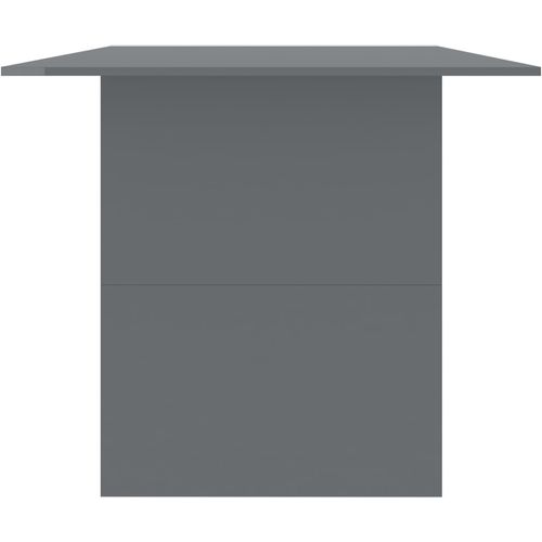 Blagovaonski stol visoki sjaj sivi 180 x 90 x 76 cm iverica slika 5