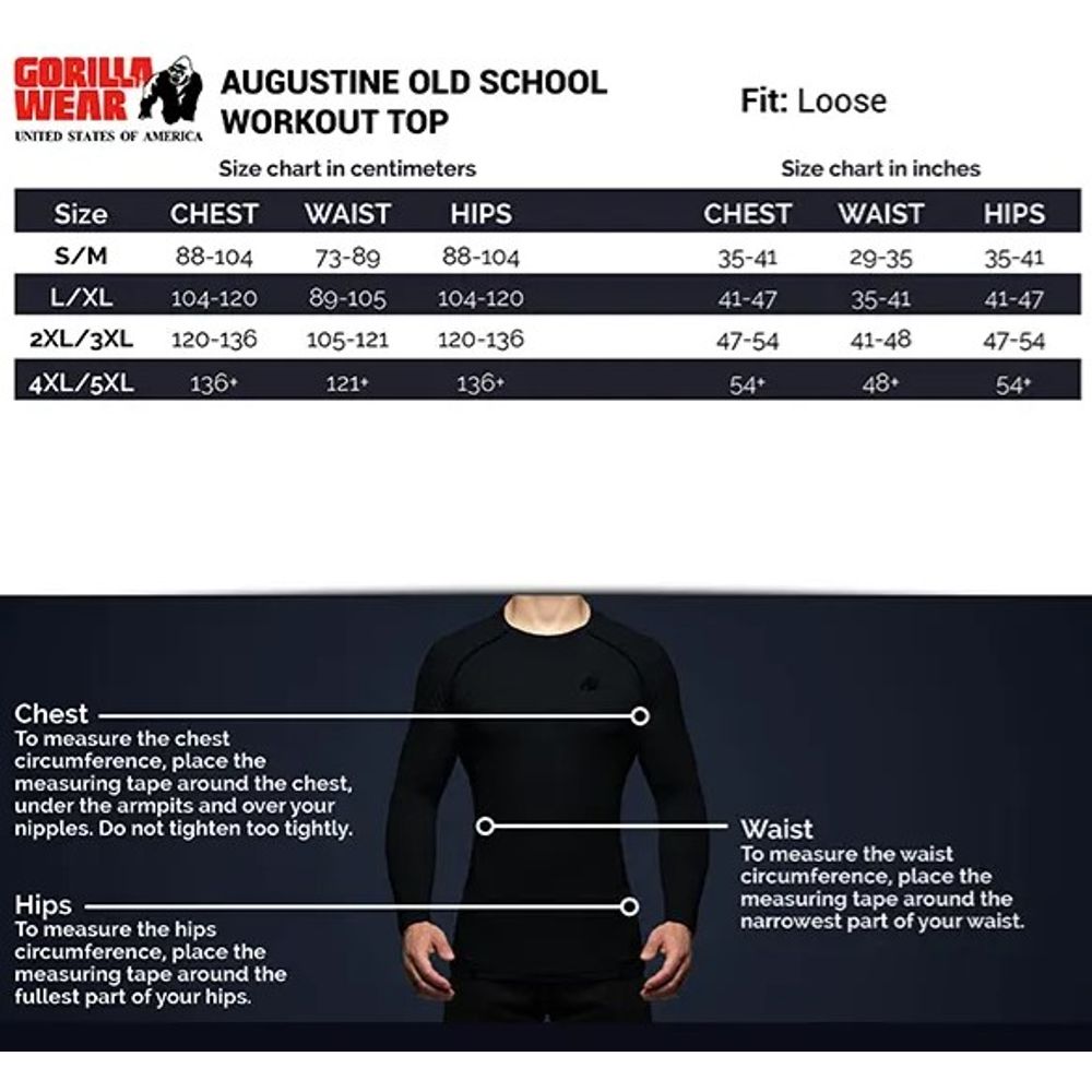Gorilla Wear AUGUSTINE Old School Majica, Crna slika 7