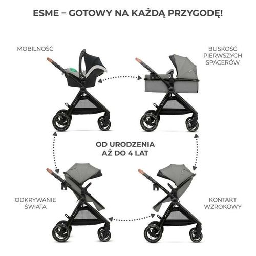 Kinderkraft Esme Kolica Za Bebe 3u1 Moonlight Grey slika 3