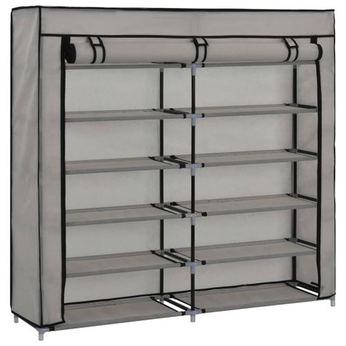 282434 Shoe Cabinet with Cover Grey 115x28x110 cm Fabric slika 21